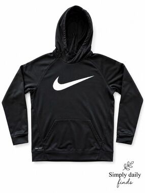 Nike Black Hoodie with White Swoosh